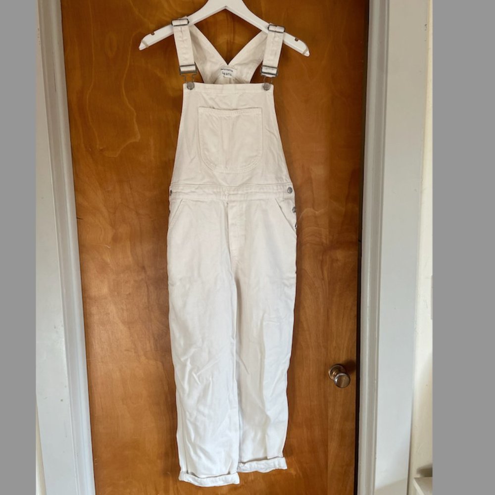 Smal White Jean Overalls